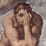 Michelangelo Buonarroti 'Das Jüngste Gericht', Detail: Verdammter; entstanden: 1535-1541