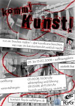 Flyer zur Ausstellung 'komm! Kunst!'