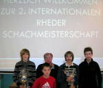 Foto der TGG-Mannschaft beim internationalen Schulschachturnier in Rhede 2008