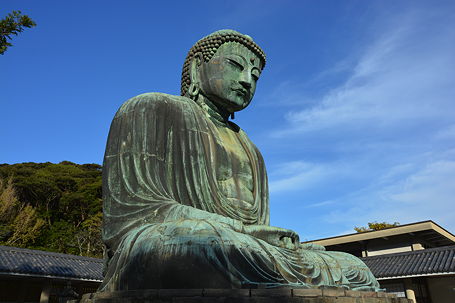 Foto einer Buddha-Statue in Kamakura