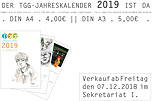 Werbeplakat für den TGG-Jahreskalender 2019