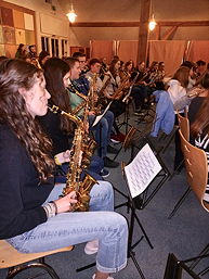 Foto von einem Workshop der Concert Band und der Bigband des TGG in Papenburg (2020)