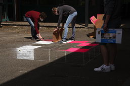 Foto vom 3D-Projekt auf dem Schulhof (Juni 2021)