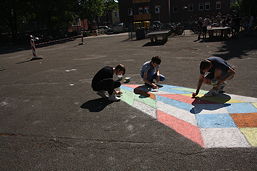 Foto vom 3D-Projekt auf dem Schulhof (Juni 2021)