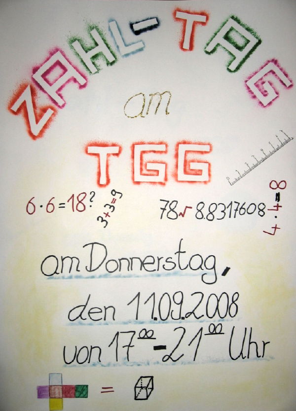 Plakat zum 'Zahl-Tag' am TGG
